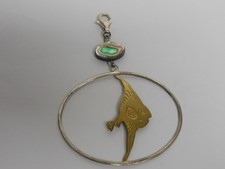 ANDY WARHOL925 STERLING & BRASS FISH PENDANT ,, THE WORLD FASCINATES ME,,