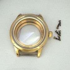 39MM Transparent Bottom Watch Case PVD Case Fit for NH34/35/36/4R/7S Movement