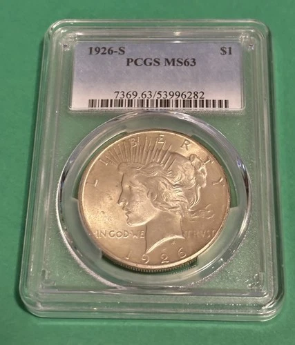 1926-S Peace Dollar PCGS MS63 Great Eye Appeal