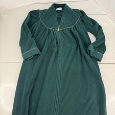 Vintage Vanity Fair Long Zip Robe - Size Women  s Small - Made In USA - Green