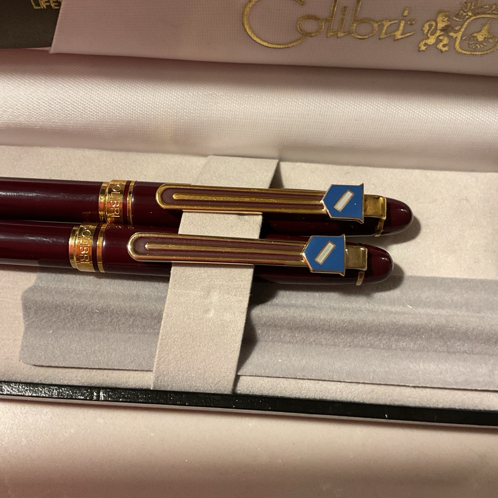 Colibri Le Grand Writing Instrument Pen & Pencil Set Maroon/gold