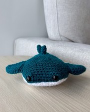 Handmade Crochet Whale Shark Stuffed Plush, Small 8 Inches