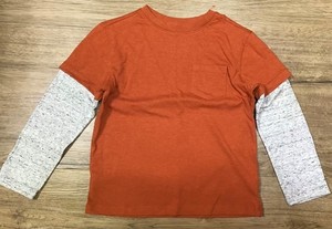 Boys' Long Sleeve Crewneck Pullover T-Shirt Orange XS (4/5) Cat & Jack