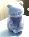 Vintage FENTON purple amethyst white slag glass sitting 3 1/2" bear figurine