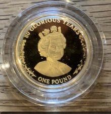 2006 Gibraltar. Gold Soverign, Elizabeth II 80th Anniversary, Proof.