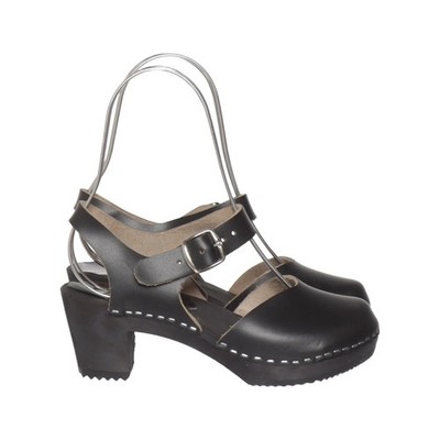 Swedish Clogs, Clogs, Größe: 35, Schwarz, Leder, Damen #Zh0