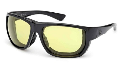Harley-Davidson  Herren Metal Bound Yellow Light-Adjusting Sonnenbrille, Shiny Blac