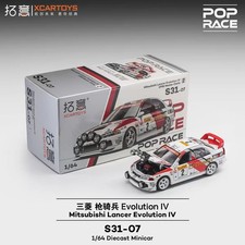 XCARTOYS POP RACE 1/64 Mitsubishi EVO IV 1998 Monte Carlo #2 Open Hood STOCK
