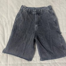 Vintage Black Denim Bermuda Shorts for Men