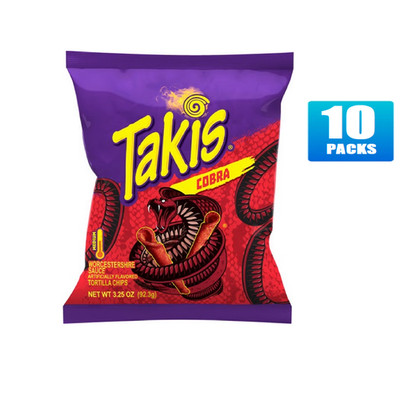 10x Packs Takis Cobra Rolled Tortilla Chips - 3.25oz Each