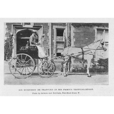 Sir Humphrey De Trafford in seinem berühmten Trabbuggy - antiker Druck 1901