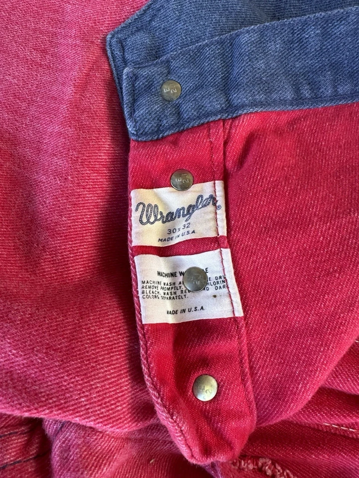 复古 20 世纪 70 年代 Peter Max 牧马人铃铛底部嬉皮拼布裤子 29 英寸 x 31 英寸 — 第 4/4 张图片