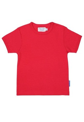 Toby Tiger Kurzarmshirt aus Bio-Baumwolle, rot unifarben