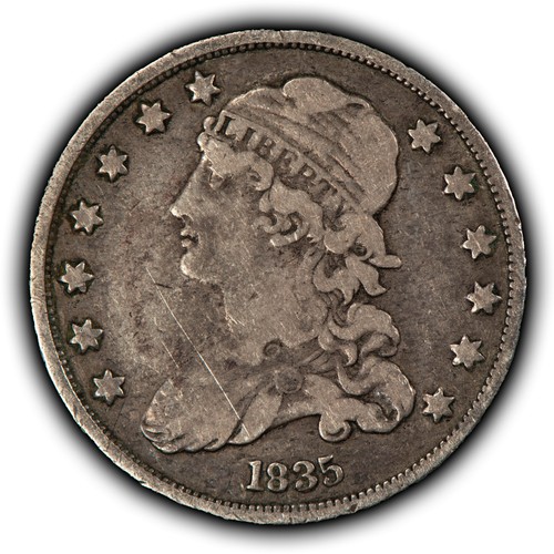 1835 25c Capped Bust Silver Quarter - VF - SKU-Y6659