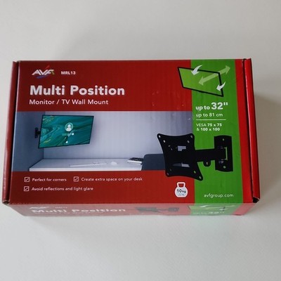 TV / Monitor Wall Mount, VESA 75x75/100x100, 32'' Max, Black, 10kg