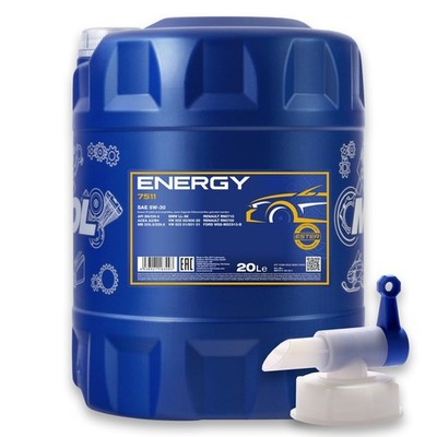 20L Mannol Energy 5W-30 Motorenöl API/SL 5W30 ÖL Motoröl + Hahn für MB VW FORD