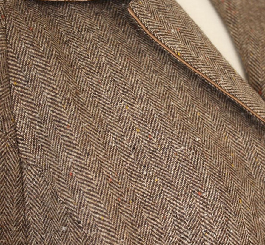 Giacca in misto lana con bordo raso a spina di pesce altra marca 55 26810504