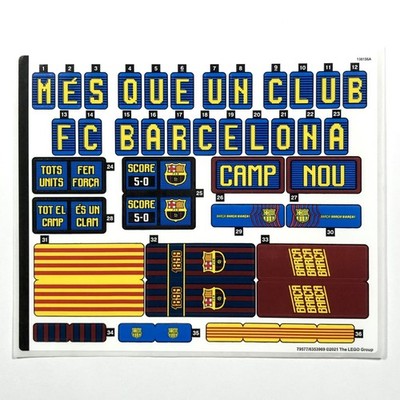 LEGO STICKER SHEET 10284 Camp Nou - FC Barcelona Decals Stickers Creator Sports