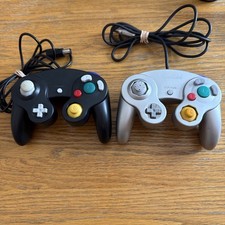 Lote 2 controladores genéricos/OEM Nintendo Gamecube PLATINUM DOL-003 piezas sin probar