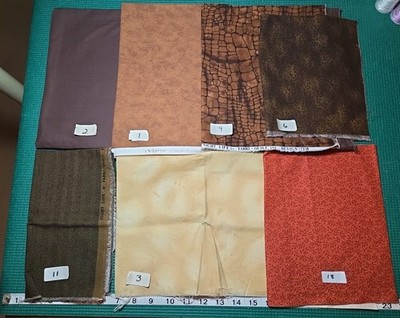 FQ 1/4 yds pieces brown florals reptile leaf chevron Paisley cotton quilt Fabric