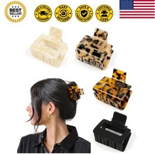 Hair Claw Clips for Women 4Pcs 2" Small Claw Clips Tortoise Shell Leopard Hai...