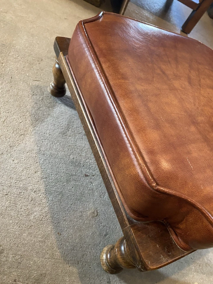 Ethan Allen Dark Antiqued Pine Old Tavern Stackable Footstool Ottoman - Image 4 of 4