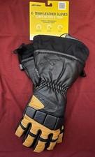 Ski-Doo Snowmobile 446356 X-Team Leather Gloves, Khaki