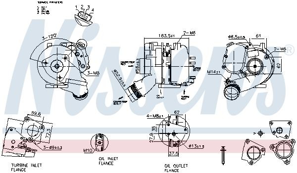 Nissens 93280 Turbolader (Mit Dichtungssatz) Passt Zu: Audi A4 B7, A6 Allroad C6-image