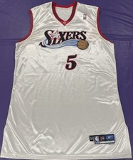 Team Issued/Game Used 2004-05 Philadelphia 76ers Brown #5 Reebok Jersey 50+4