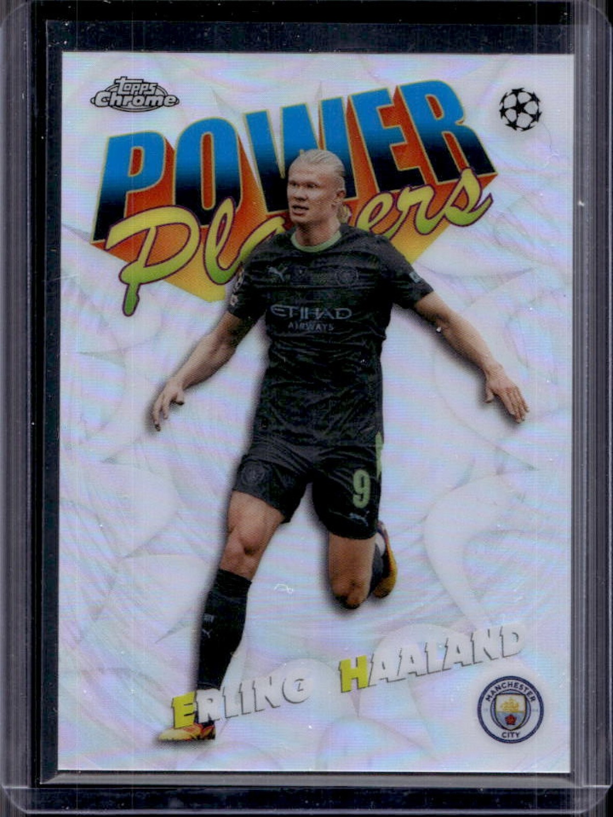 2025-26 Topps Chrome UEFA Erling Haaland Power Players #PP-6 Man City view 1