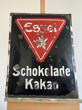 Emailschild Eszet Schokolade Kakao Reklame Werbung 63x49cm