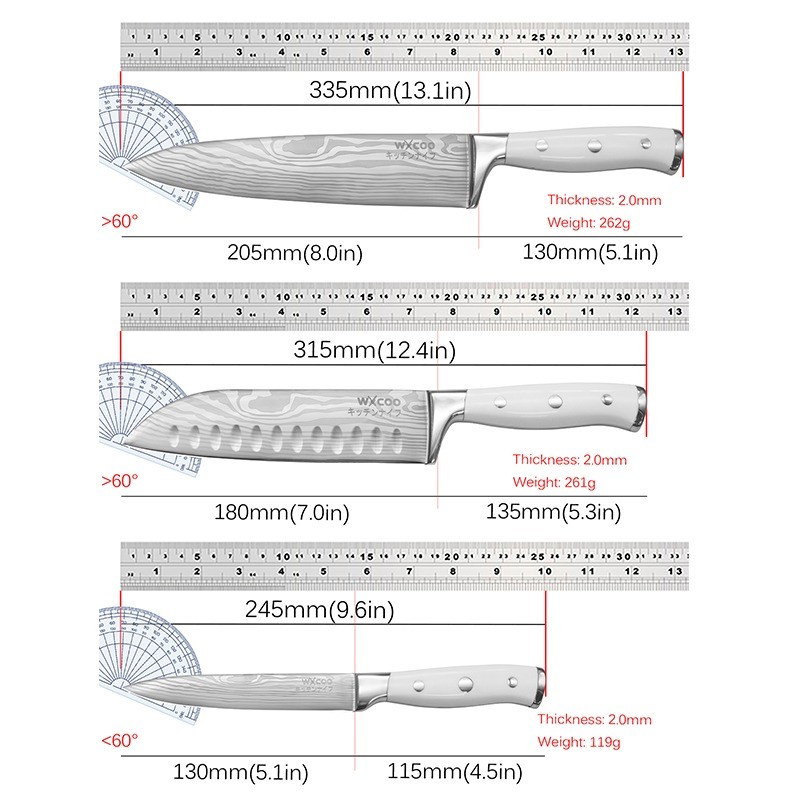 12-Piece Stainless Steel Knife Set for Kitchen Cooking and Outdoor Camping