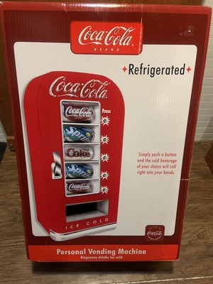 Retro Coca Cola Vending Fridge 10 Can Machine Mini Soda Refrigerator Coke Cooler