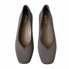 VIVAIA Margot 2.0 Square Toe V Cut Flats Chocolate Brown Texture EU 40.5 US 9.5