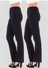 Women’s Stretch Slim Fit Flared Trousers – Smart Casual High Waist Pants