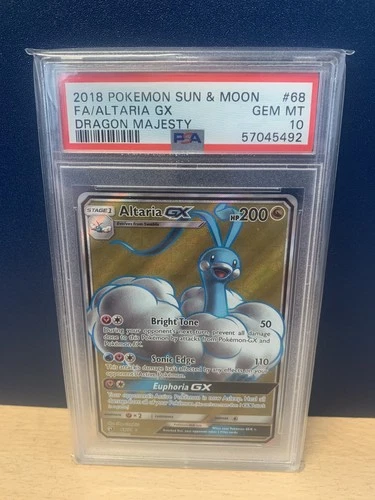 2018 POKEMON SUN & MOON #68 FULL ART ALTARIA GX GEM MT PSA 10 DRAGON MAJESTY