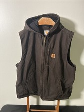 2018 Carhartt Vintage Brown Duck Work Vest XL Made in Mexico RN 14806 Excellent