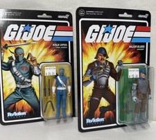 2 Super7 ReAction G.I. Joe Ninja Viper Cobra Assassin Major Bludd Action Figures