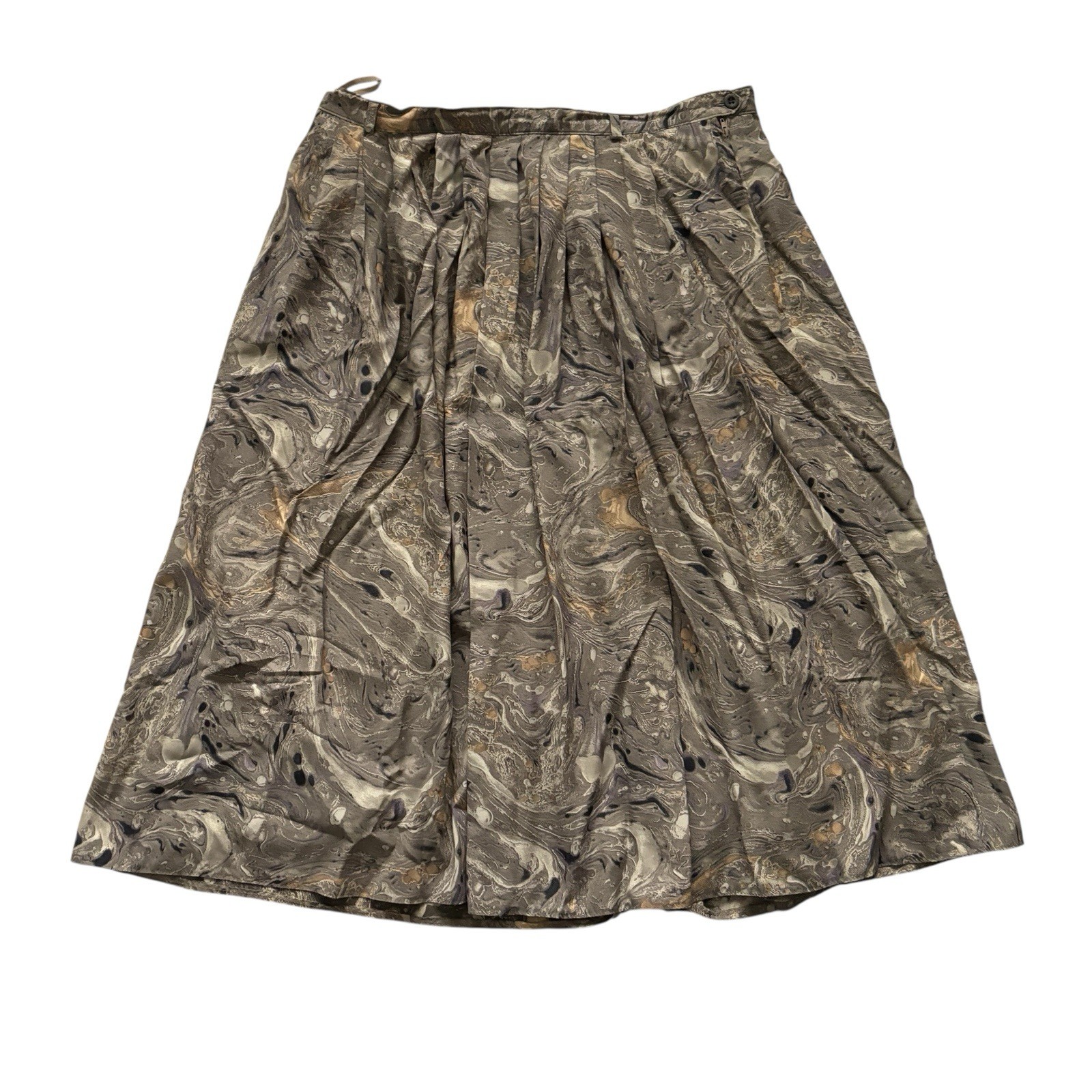 Vintage 80s Patterned Skirt Beige Ankle Length Retro Indie Boho 18 image 2