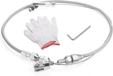 24" Universal Throttle Cable Stainless Steel Braided Covering Locking Kit with A