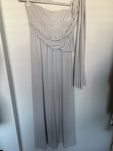 M&S Collection Halter Neck Silver Grey Maxi Dress Size 10 - Picture 16 of 21