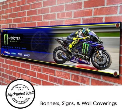 Yamaha Monster Energy Moto GP PVC Banner für Garage, Man Cave, Werkstatt etc