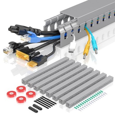 Open Slot Wire Duct Kit, 125.6''8 x 15.7 Server Rack Cable Management, Cable M...
