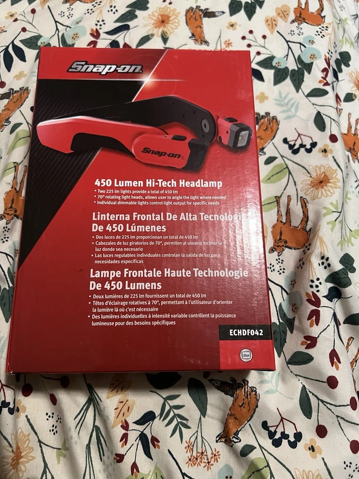 Snap-on ECHDF042 450 Lumen High-Tech Headlamp Red Rechargeable OPEN BOX - Image 3 of 3