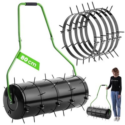 KADAX Rasenlüfter Walze, Gartenwalze, Befüllbar mit Wasser oder Sand, 80 cm