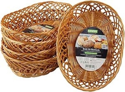 Kesper 17844 | 5er Set Brot- und Obstkorb 31 x 23,5 x 8,5 cm Kunststoffgeflecht