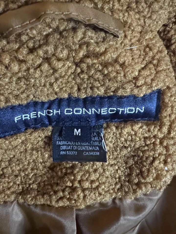 Пальто женское French Connection средний коньяк плюшевый искусственный шерпа воротник F26872 - Изображение 4 из 4