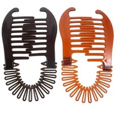 FRCOLOR 4pcs Banana Hair Clips for Women, Non 1 Count Pack of 4 , Coffee