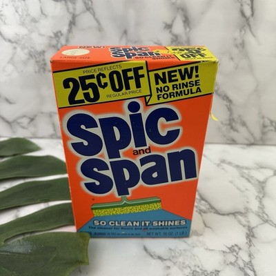 Spic and Span Vintage 80s Cleanser Large Size 16 oz  Box Powder Prop Open