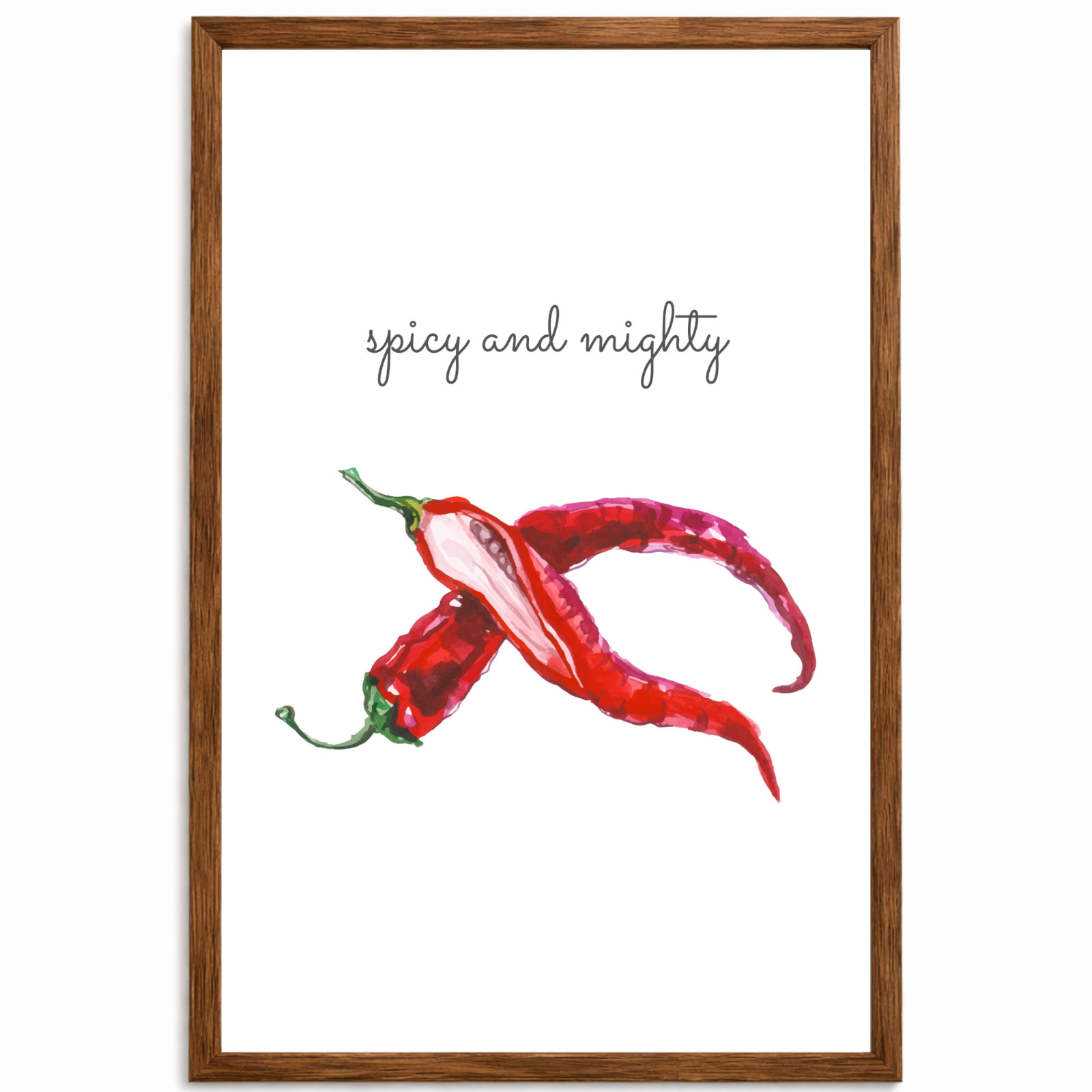 Póster de arte de pared de chile picante 11x17 enmarcado pimientos rojos decoración de cocina impresión